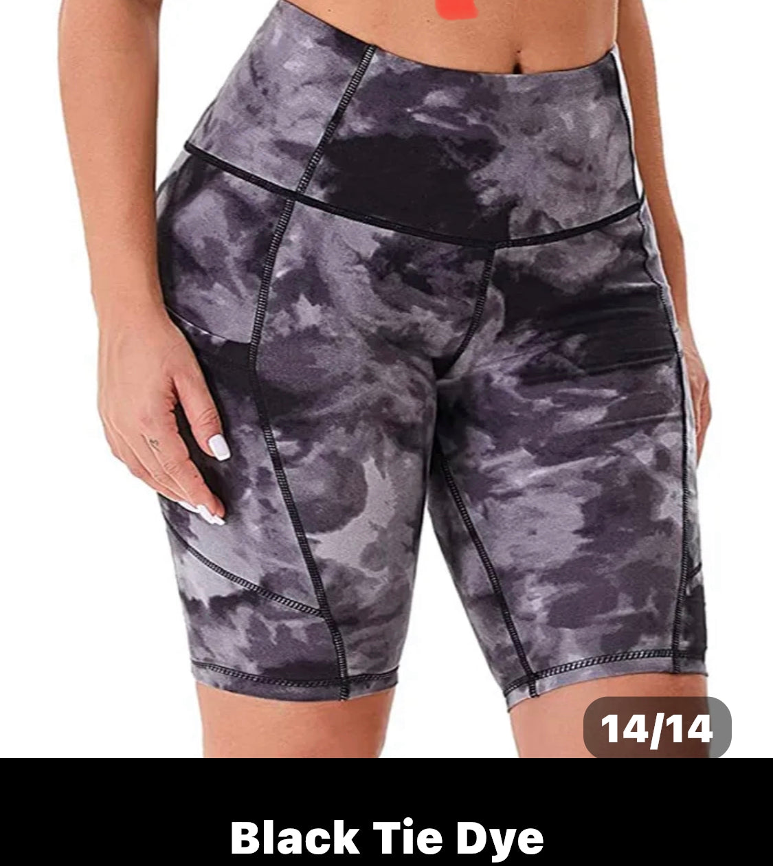 $19.97 SMALL-PLUS SIZES PEAK KNEE HIGH-WAIST YOGA BIKING SHORTS