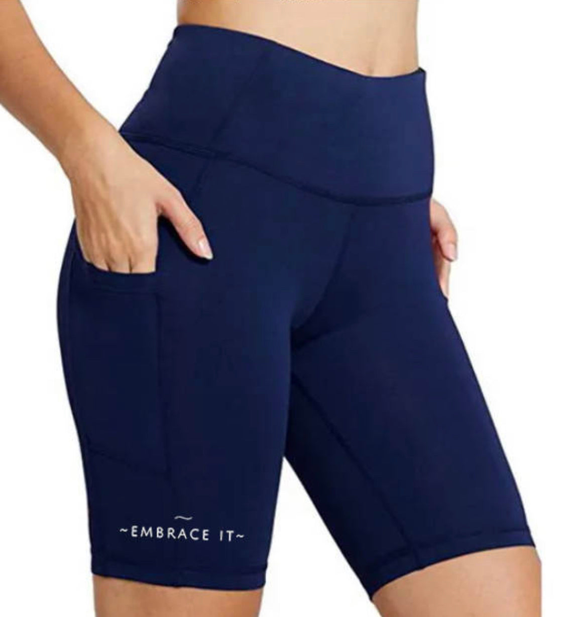 $19.97 SMALL-PLUS SIZES PEAK KNEE HIGH-WAIST YOGA BIKING SHORTS