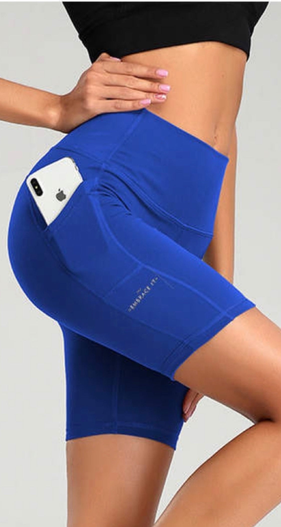 $19.97 SMALL-PLUS SIZES PEAK KNEE HIGH-WAIST YOGA BIKING SHORTS