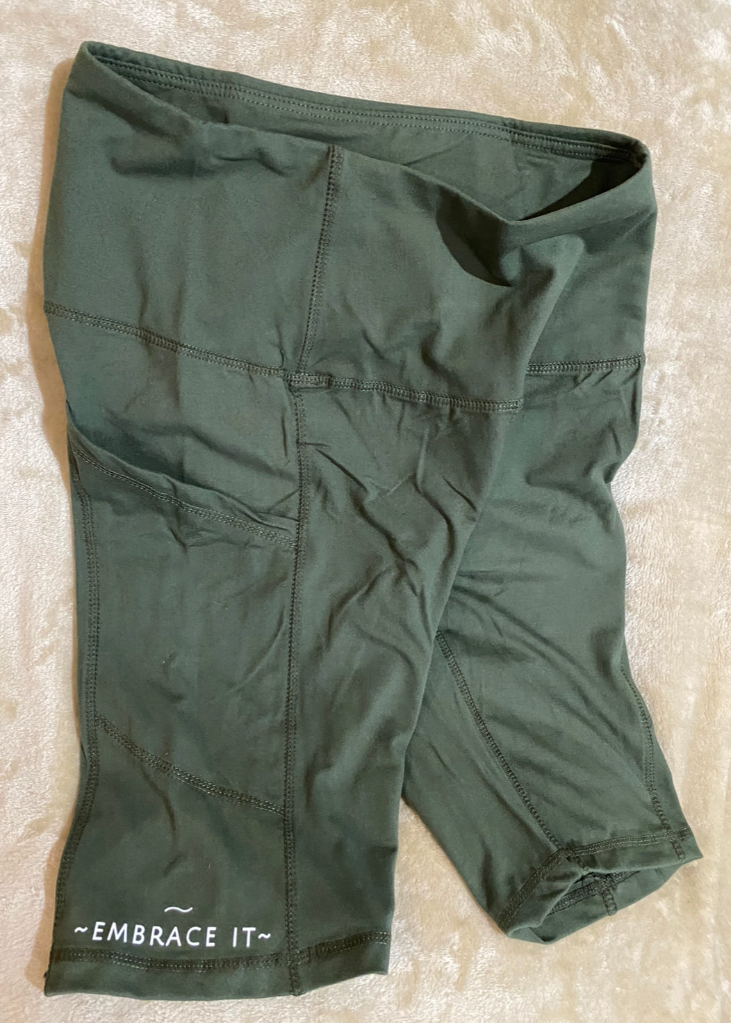 $19.97 SMALL-PLUS SIZES PEAK KNEE HIGH-WAIST YOGA BIKING SHORTS