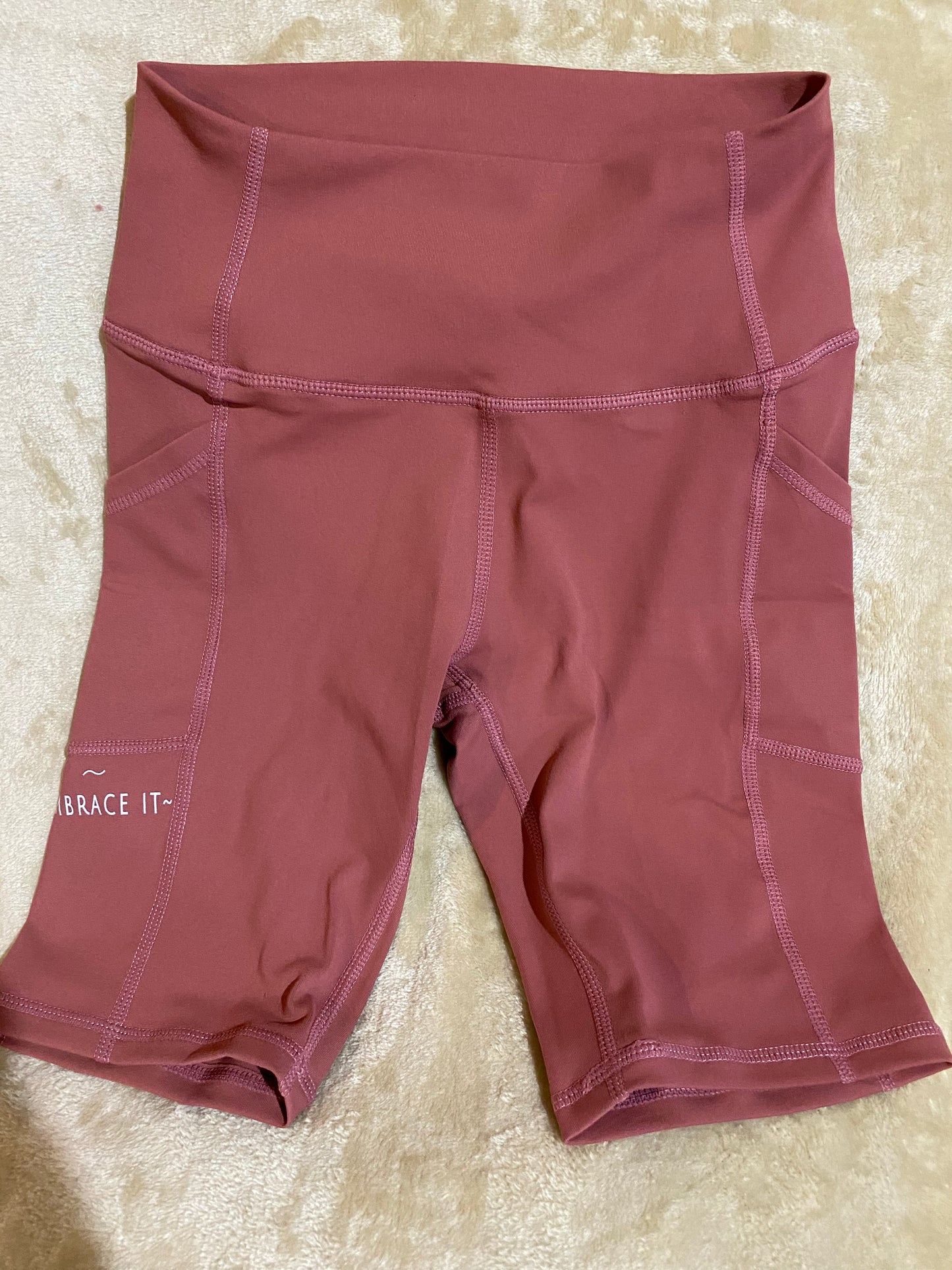 MID THIGH-HIGH WAIST HIP BUTT LIFTING YOGA SHORTS WITH POCKETS