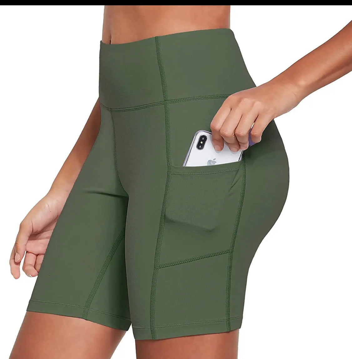 $19.97 SMALL-PLUS SIZES PEAK KNEE HIGH-WAIST YOGA BIKING SHORTS