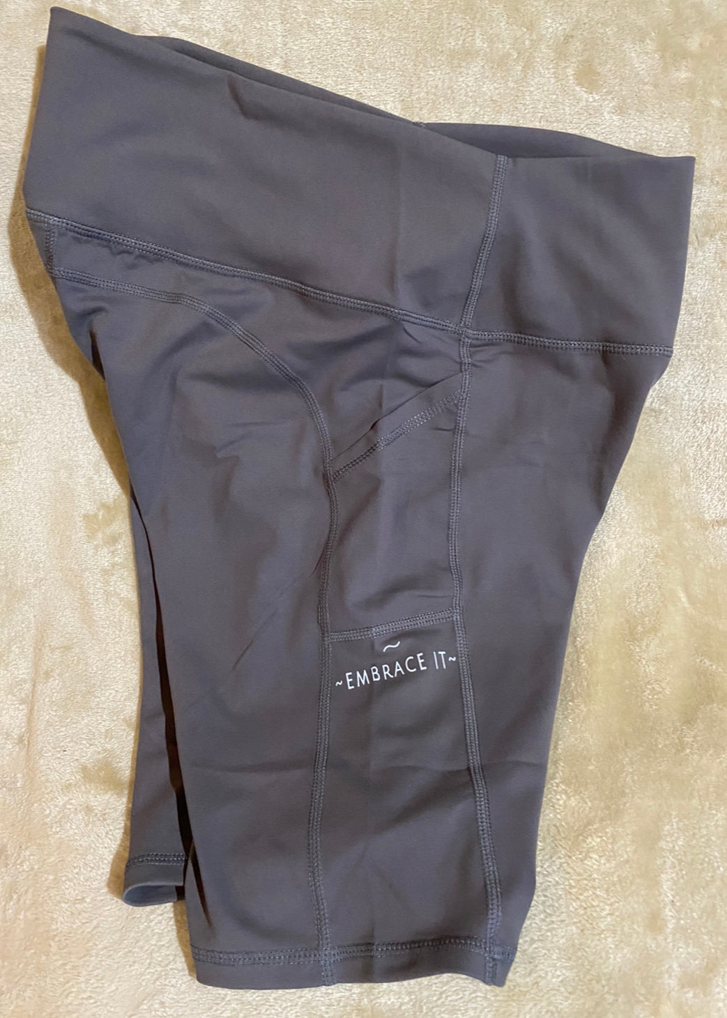MID THIGH-HIGH WAIST HIP BUTT LIFTING YOGA SHORTS WITH POCKETS