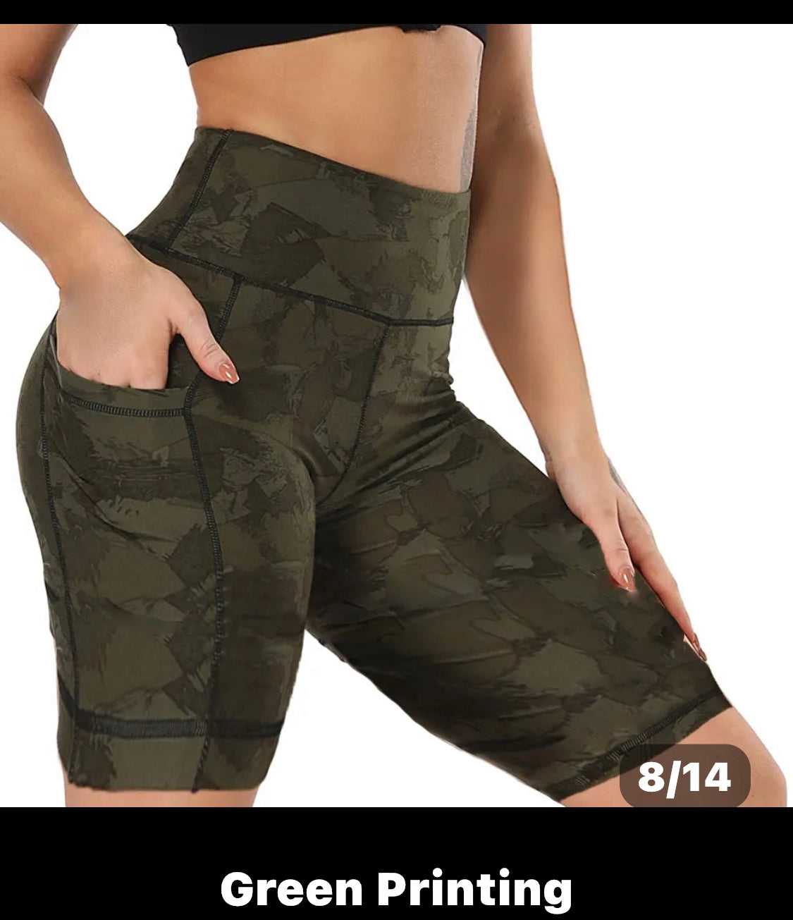$19.97 SMALL-PLUS SIZES PEAK KNEE HIGH-WAIST YOGA BIKING SHORTS