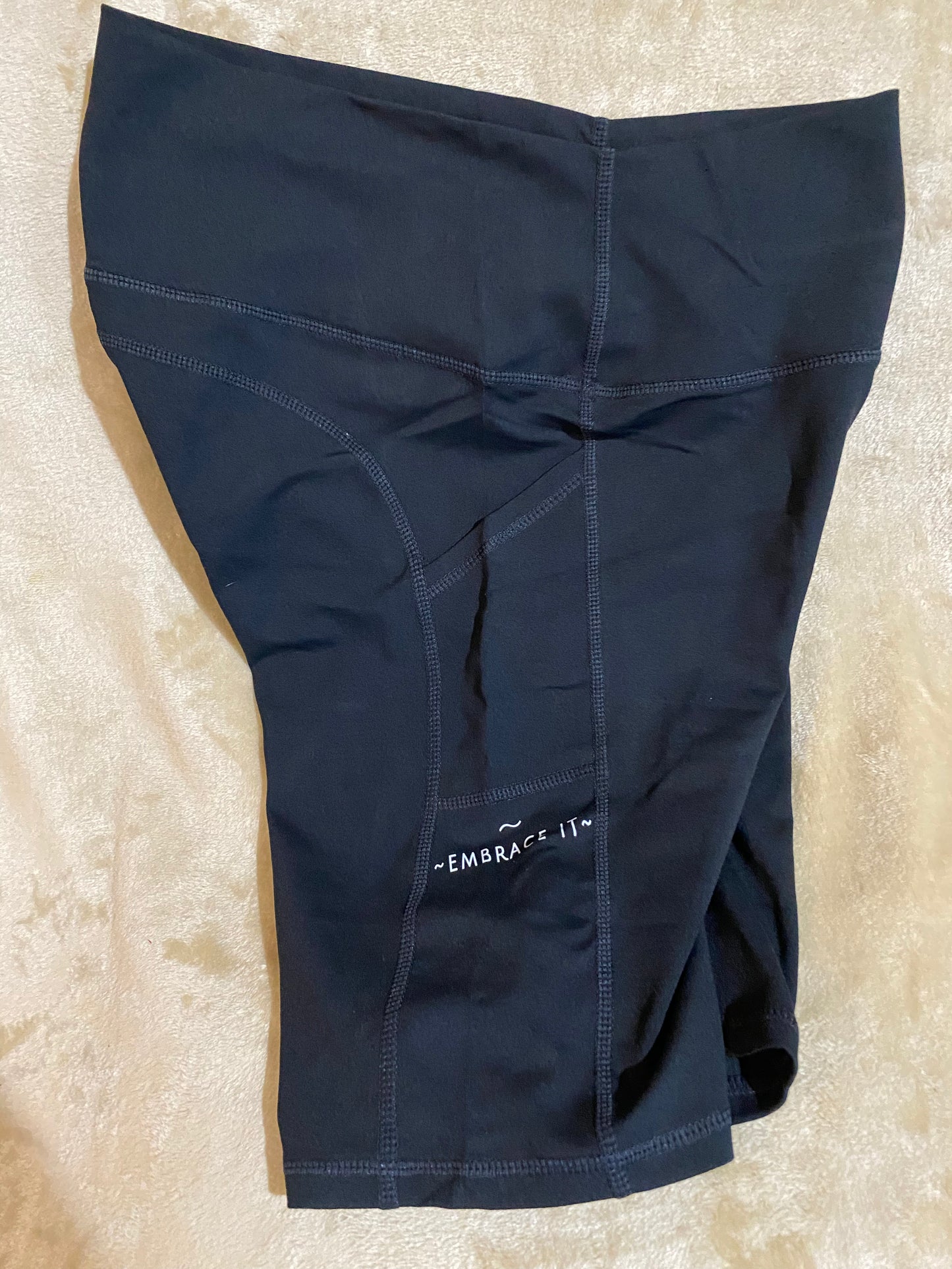 MID THIGH-HIGH WAIST HIP BUTT LIFTING YOGA SHORTS WITH POCKETS