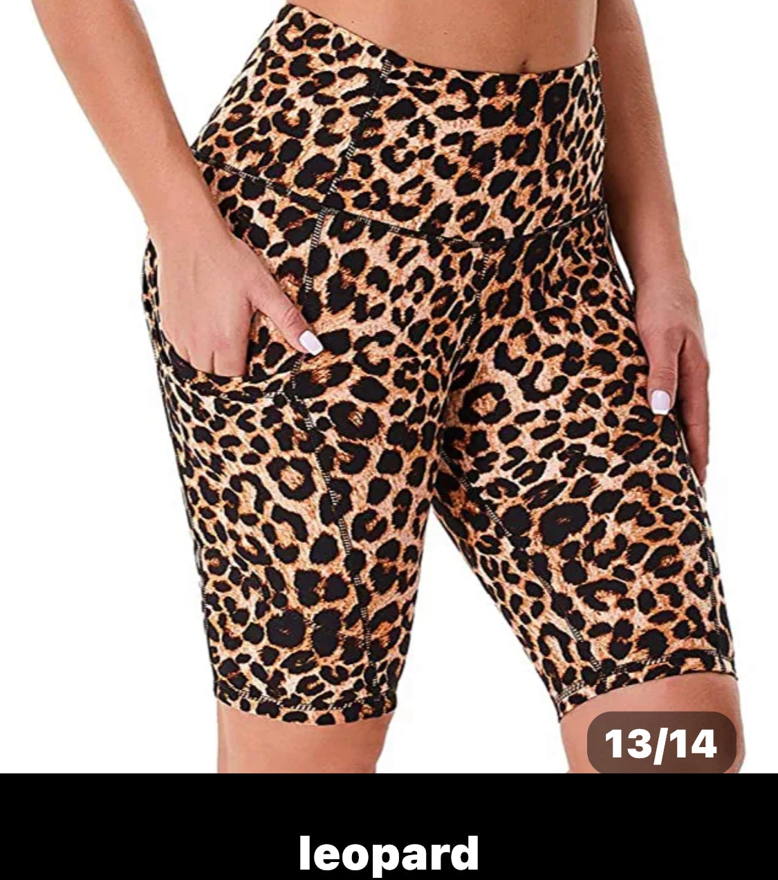$19.97 SMALL-PLUS SIZES PEAK KNEE HIGH-WAIST YOGA BIKING SHORTS
