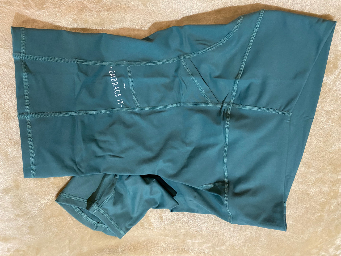 MID THIGH-HIGH WAIST HIP BUTT LIFTING YOGA SHORTS WITH POCKETS